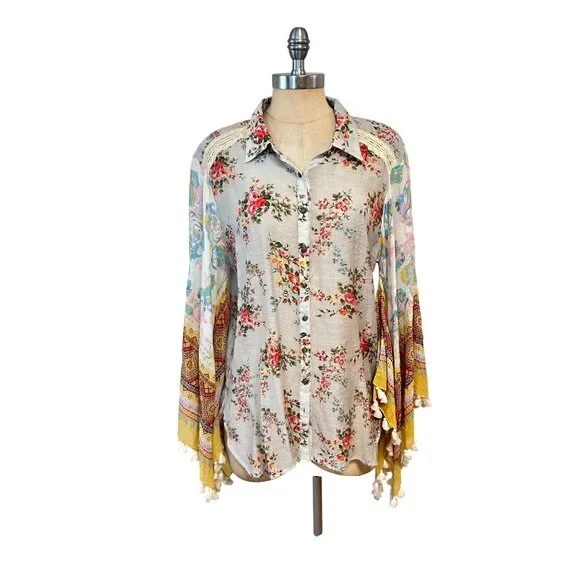 Aratta Silent Journey Nature's Love Shirt Top Medium - Picture 3 of 9